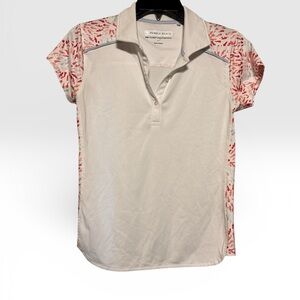 Pebble Beach White and Red Button Down Shirt